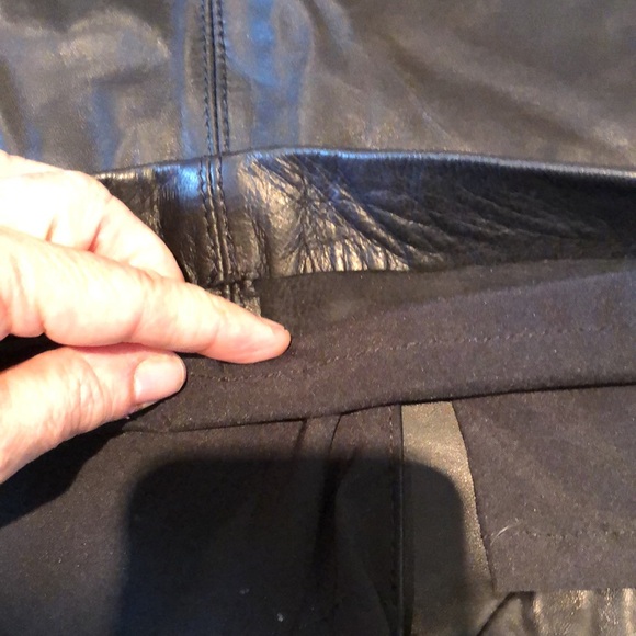 Talbots Black Leather Midi Pencil Skirt - Picture 5 of 6